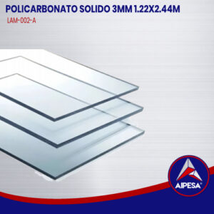 POLICARBONATO SOLIDO 3MM 1.22X2.44M LAM-002-A