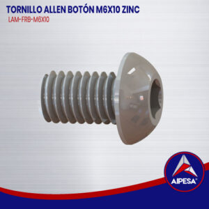 TORNILLO ALLEN BOTÓN M6X10 ZINC  LAM-FRB-M6X10
