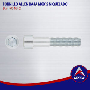 TORNILLO ALLEN BAJA M6X12 NIQUELADO  LAM-FRC-M6-12