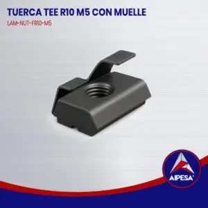 TUERCA TEE R10 M5 CON MUELLE  LAM-NUT-FR10-M5