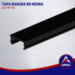 TAPA RANURA R6 NEGRA  LAM-R6-090