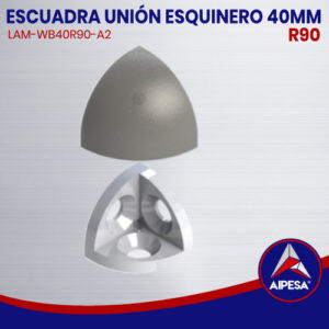 ESCUADRA UNION ESQUINERO 40MM R90  LAM-WB40R90-A2