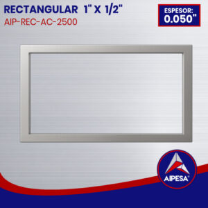 RECTANGULAR DE ALUMINIO DE 1" X 1/2" DE 0.050" ESPESOR