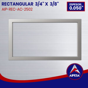 RECTANGULAR DE ALUMINIO DE 3/4" X 3/8" DE 0.050" ESPESOR