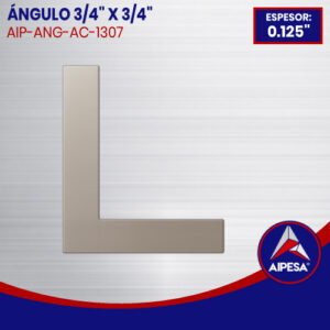 ÁNGULO DE ALUMINIO  3/4" X 3/4" DE 0.125" ESPESOR