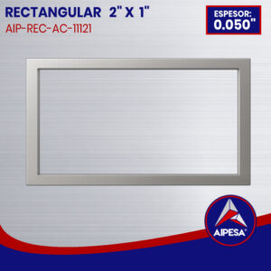 RECTANGULAR DE ALUMINIO DE  2" X 1" DE 0.050" ESPESOR
