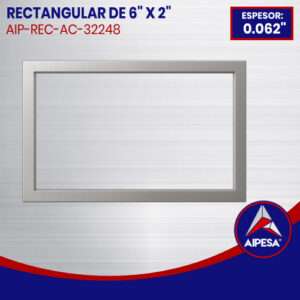 RECTANGULAR DE ALUMINIO DE  6" X 2" DE 0.062" ESPESOR