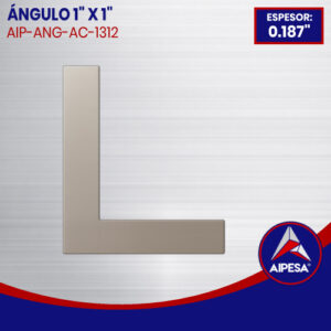 ÁNGULO DE ALUMINIO  1" X 1" DE 0.187" ESPESOR