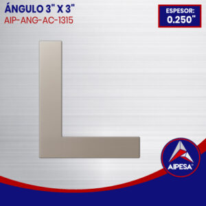 ÁNGULO DE ALUMINIO  3" X 3" DE 0.250" ESPESOR