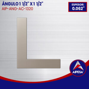 ÁNGULO DE ALUMINIO  1 1/2" X 1 1/2" DE 0.062" ESPESOR
