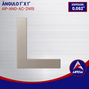ÁNGULO DE ALUMINIO  1" X 1" DE 0.062" ESPESOR