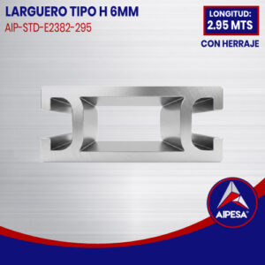 LARGUERO TIPO H  6MM A 2.95 MTS CON HERRAJE